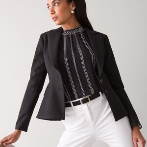 White House Black Market Signature Blazer in Solid Black